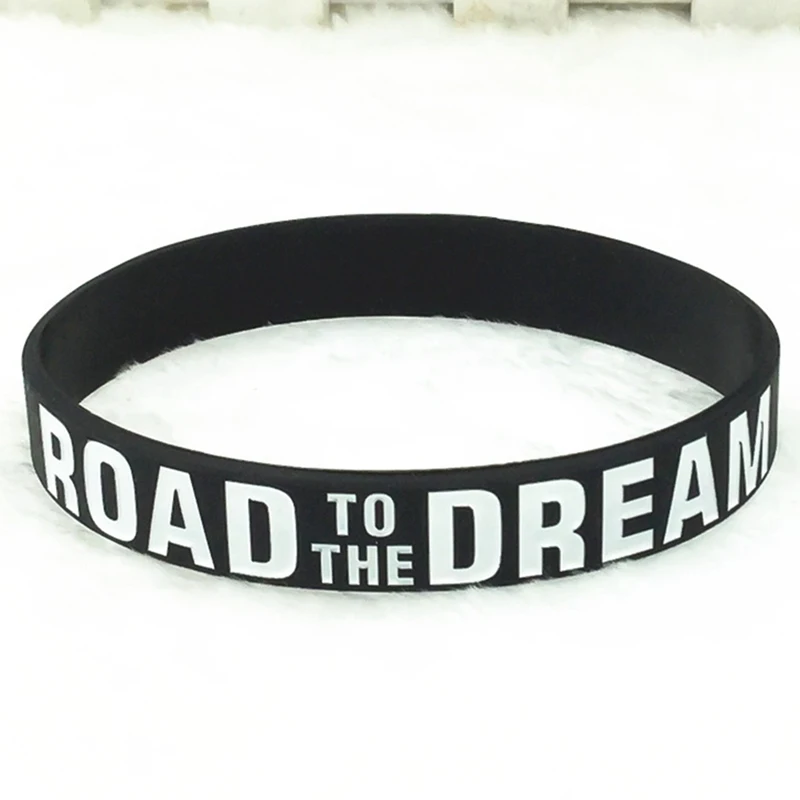 1 шт. новый дизайн силиконовый браслет Road To The Dream с чернильным наполнителем