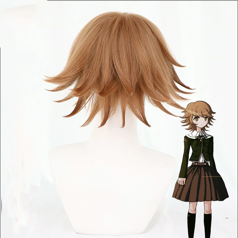 Парик для косплея 30 см из данганронпа (Fujisaki Chihiro chiaki nanami) термостойкий взрослых и