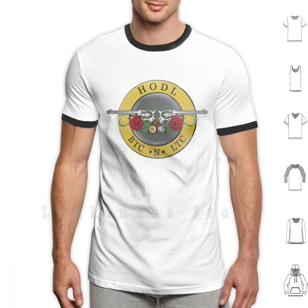 

I On The цепочка, футболка с принтом для мужчин, хлопковая новая крутая футболка Jsnip Hodl Bitcoin Litecoin