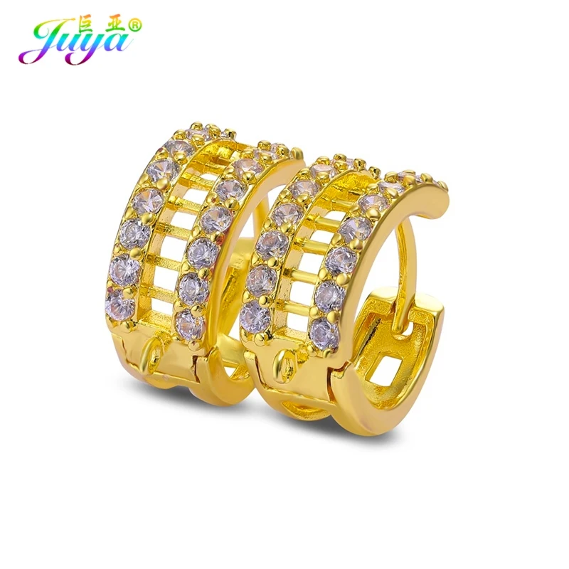 

Juya DIY Jewelry Gold/Silver Color Fastener Basic Lock Hoop Earring Hooks Accesories For Handmade Fashion Dangle Earrings Making