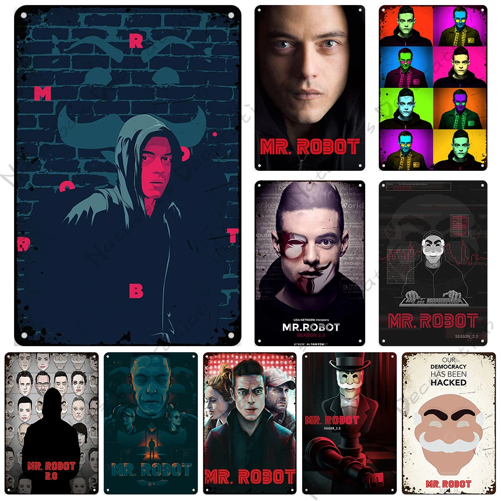 Mr Robot металлическая подвеска металлический плакат декоративная для бара гаража