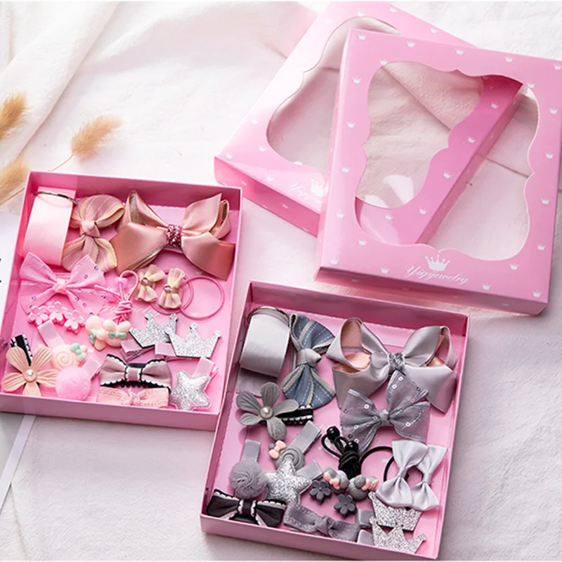 18 шт./компл. милые Мультяшные аксессуары для волос девочек искусственная резинка