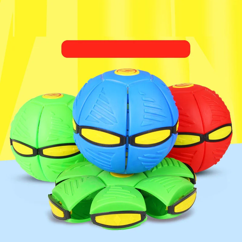 

Flying UFO Flat Throw Disc Ball With LED Light Toy Kid Outdoor Garden Basketball Game Decompression ball deformation toy