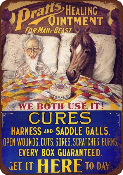 1970 Pratt's Healing Ointment Reproduction Metal Sign