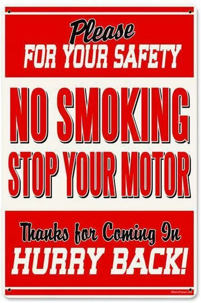 

Vintage Retro No Smoking Sevice Station Metal Sign Garage Shop Wall Decor
