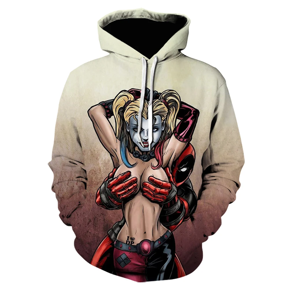 

2021 Autumn and Winter New Men's Sweatshirts Deadpool Fun Hip-hop Harajuku Design Sportswear Tops Personalized Clown Pullovers