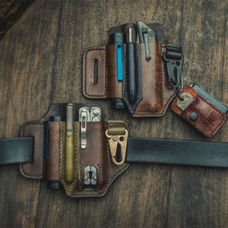 

Многофункциональный кожаный футляр, карманный органайзер, ремень для хранения, поясная Сумка для кемпинга XKW