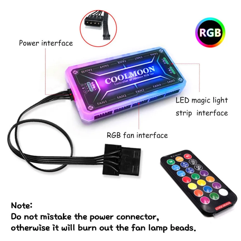 120 мм RGB Вентилятор Cooler 5pin двойной аура 1/3/6 шт. ПК Вентиляторы пульт дистанционного управления компьютером Процессор Вентилятор охлаждения Регулируемая цветная(RGB) и Скорость вентилятора