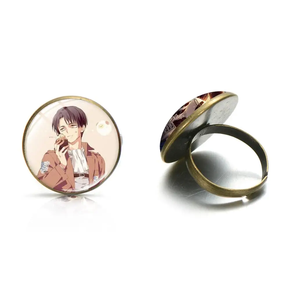 Attacking Giant Ring Anime Photo Glass Cabochon Men Women Jewelry For Fans Bronze Silver Color | Украшения и аксессуары
