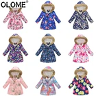 Детская куртка с капюшоном OLOME, с меховым воротником
