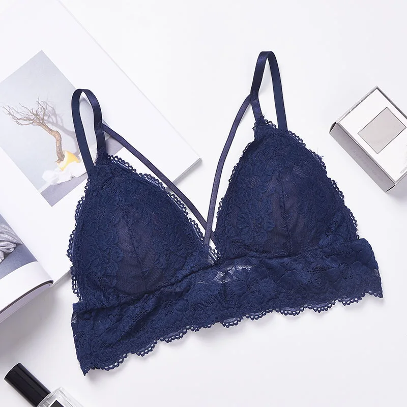 Женский сексуальный кружевной бюстгальтер-Бралетт повседневный черный