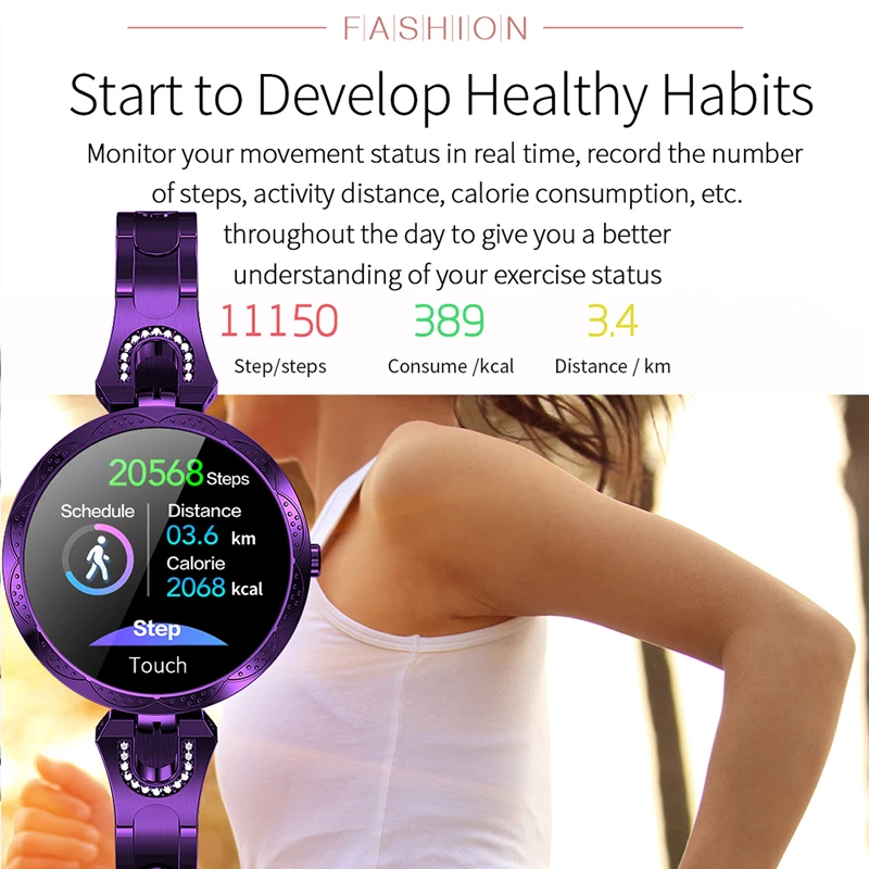 ak15 steel womens smart watch waterproof ip67 wearable device heart rate monitor sports smartwatch for women ladies free global shipping