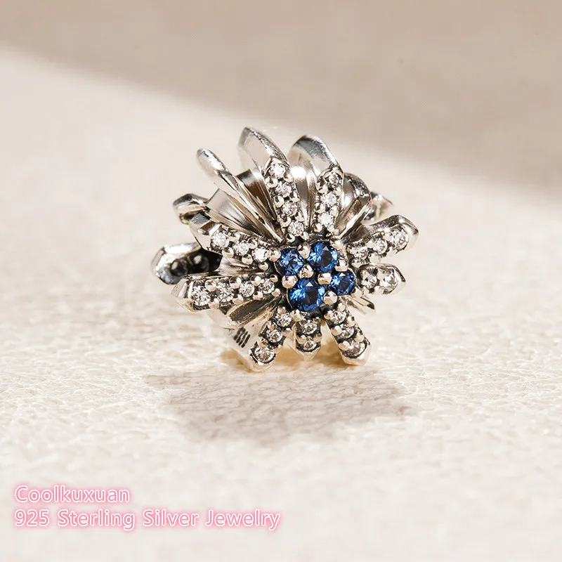 Зимний шарм из стерлингового серебра 925 ослепительный фейерверк прозрачные