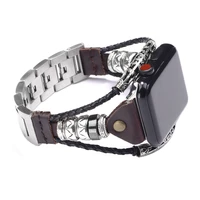 vintage multi layer leather bracelet for men women charm jewelry intelligent wristband gift strap for watch 38mm 42mm accessory