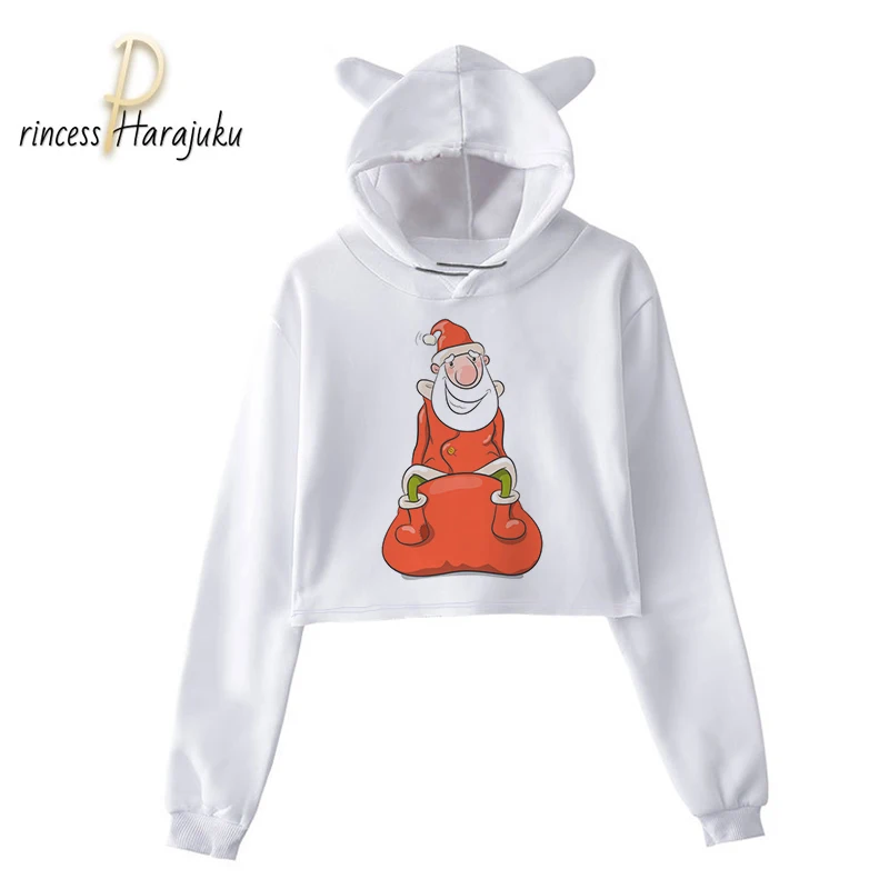 

2020 New Fashion Short Christmas Woman Korean Fashion Hoodies Sweatshirts Female Thicken Warm Hoodies Lady Winter Autumn Tops