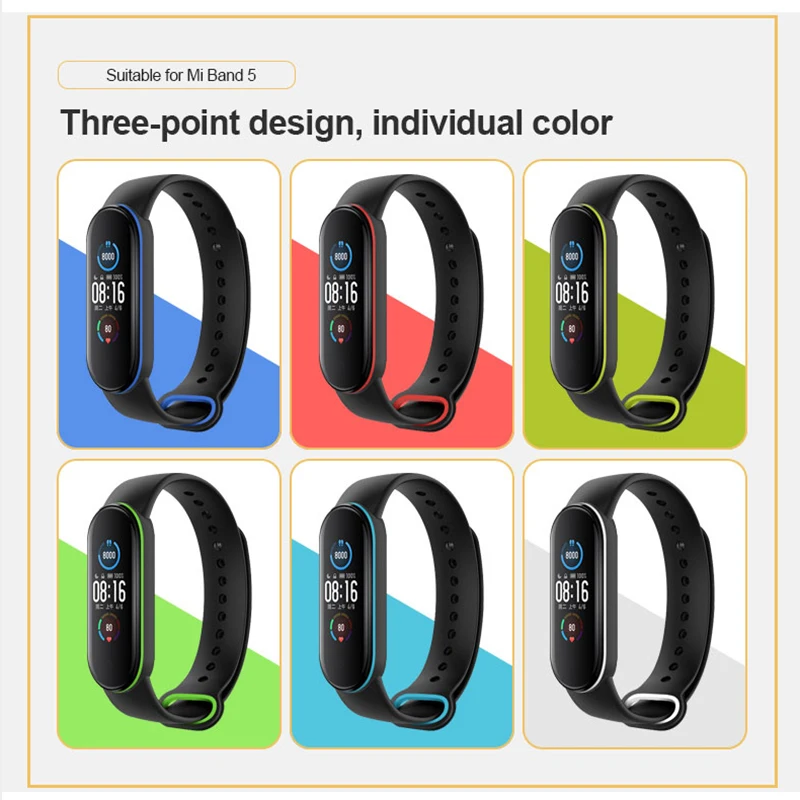 

New Strap for Xiaomi Mi Band 3/4/5 TPU Replacement Strap for Mi Smart Bracelet 5 Sweat-proof Wristband Smart Accessories
