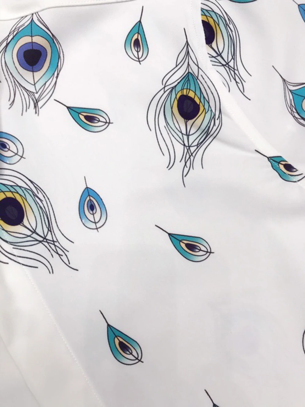 

Men's Feather-print 100% Cotton Long-sleeved Business Casual Shirt| 219109626