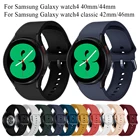 Ремешок силиконовый для Samsung Watch 4 40 мм 44 мм, оригинальный браслет для Samsung Galaxy Watch 4 Classic 42 мм 46, 20 мм