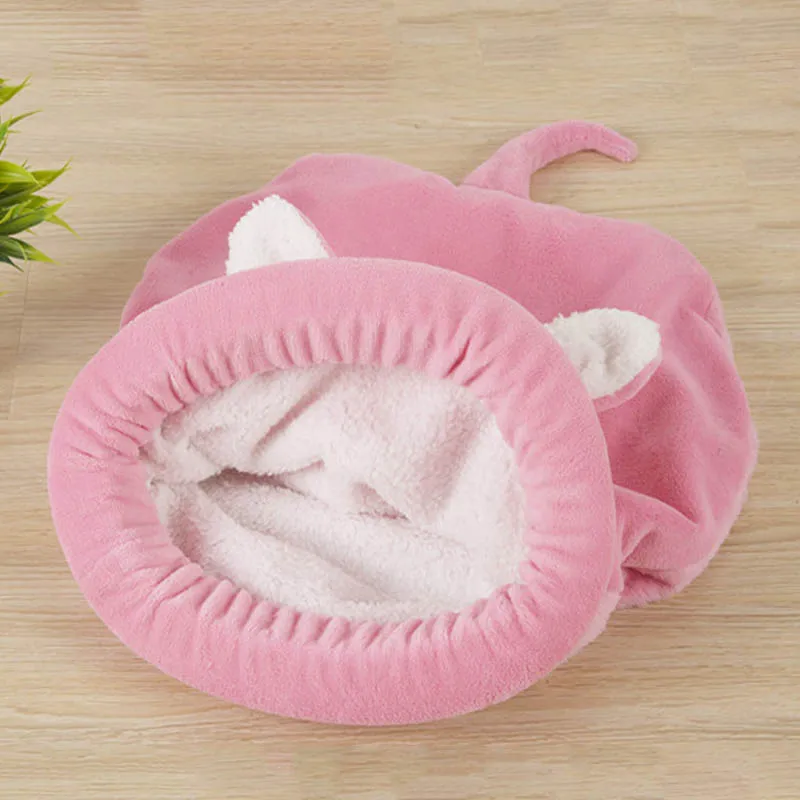 pink Удобное гнездо для домашних животных, собачий Кот, мягкий теплый спальный мешок для домашних животных, спальный мешок, кровать, Моющийся питомник, домик для домашних животных для зимы, коврики для домашних животных - Цвет: pink
