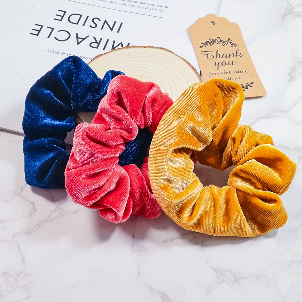 

2021 NEW Elegant Women Suede Hair Bands Velvet Elastic Rubber Bands Hair Tie Solid Ponytail Headband Scrunchy Hair Accessories