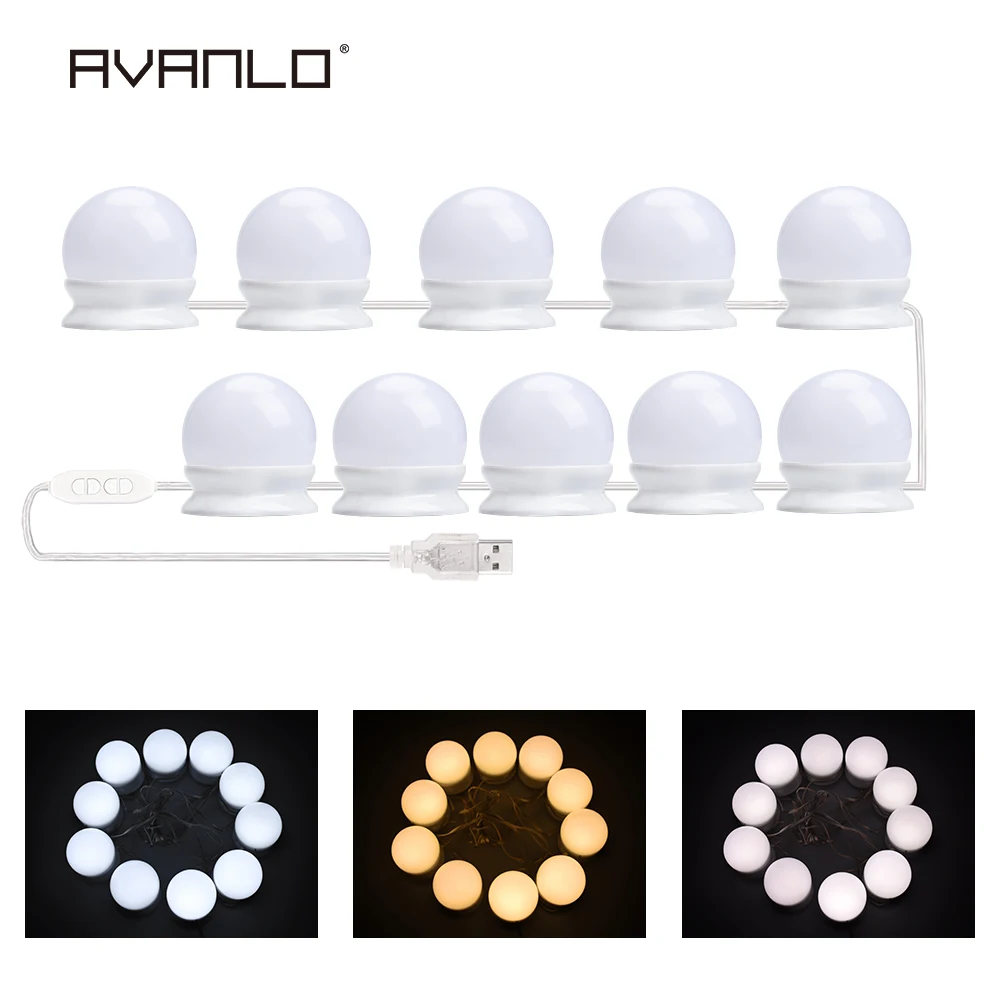 Макияж зеркало тщеславие Светодиодный лампочки комплект usb зарядный порт