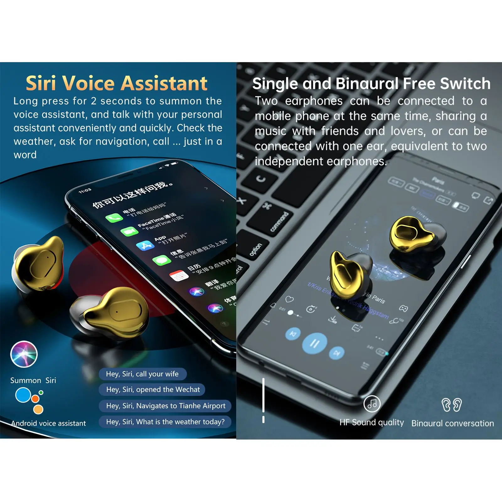 TWS Earphone Wireless BT5.1 IPX7 Waterproof In-Ear Sports Hi-Fi With 2000mAh LED Display Charging Box | Электроника