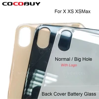 5pcslot back battery cover glasseu ce for iphone x xs xsmax rear back housing door with bignormal hole back glass replacement