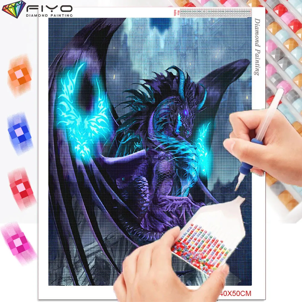 Алмазная живопись &quotсделай сам&quot 5D дракон полная круглая квадратная