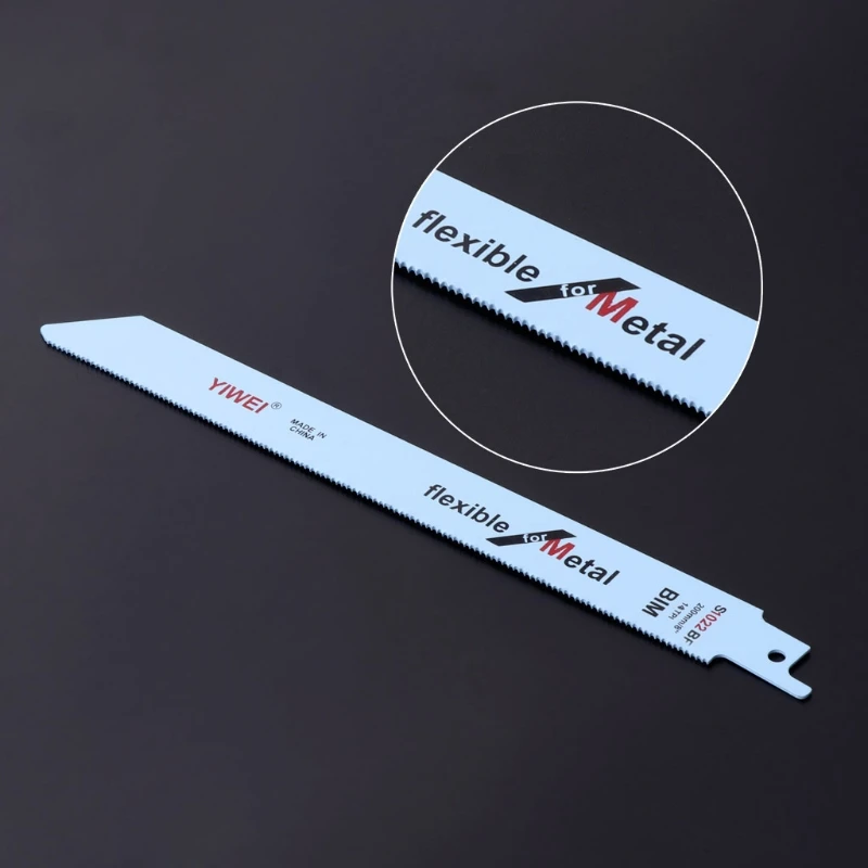 

5 Pcs S1022BF BIM 202mm 8\" Reciprocating Sabre Saw Blades Set Flexible For Metal Dropshipping