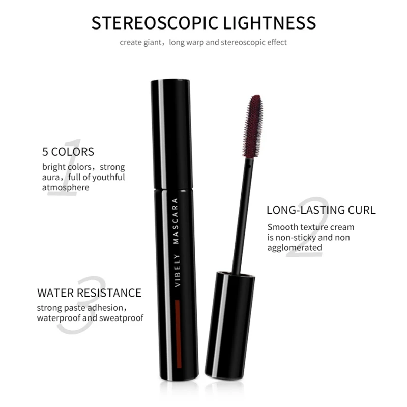 5 Colors Mascara Eyes Colored Blue Red Black Lengthen Eyelashes Blind Ship |