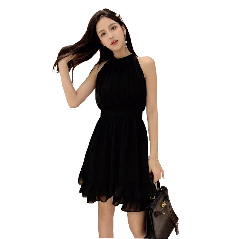 Гофрированное женское повседневное элегантное платье 2019 летние новые шифоновые