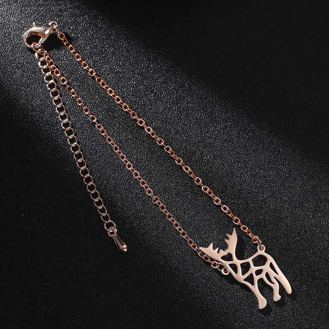 Женские полые браслеты Олень Kinitial милые с оригами браслет шармами для влюбленных