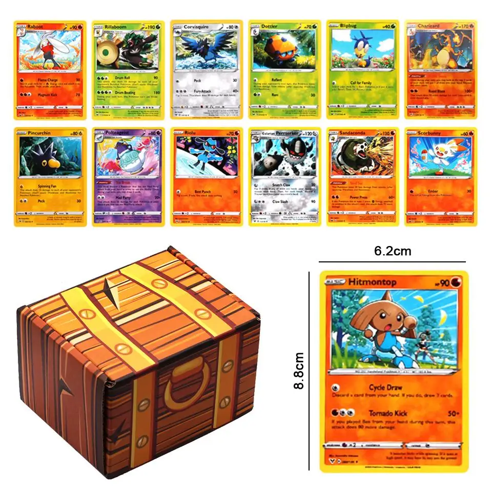 Новинка 120 шт./компл. карты Pokemon с коробкой боевые игрушки хобби Коллекционная
