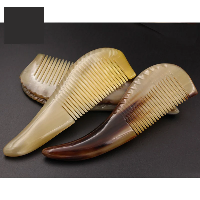 Антистатическая расческа для волос натуральная Массажная из бычьего рога |