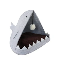 felt pet bed shark shaped cat nest pet sofa for seasons available pet house for cat and dog high quality