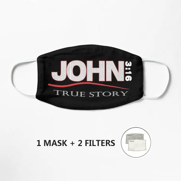 

Маска для лица John 3:16 стих из Христианской Библии True Story, многоразовая маска с фильтром и активированным углем, маска для детей и взрослых