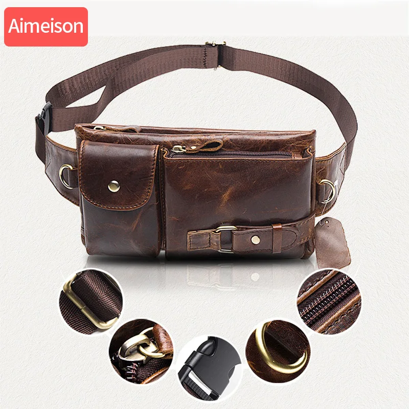 Поясная Сумка Aimeison из натуральной кожи поясная сумка для мотоцикла телефона
