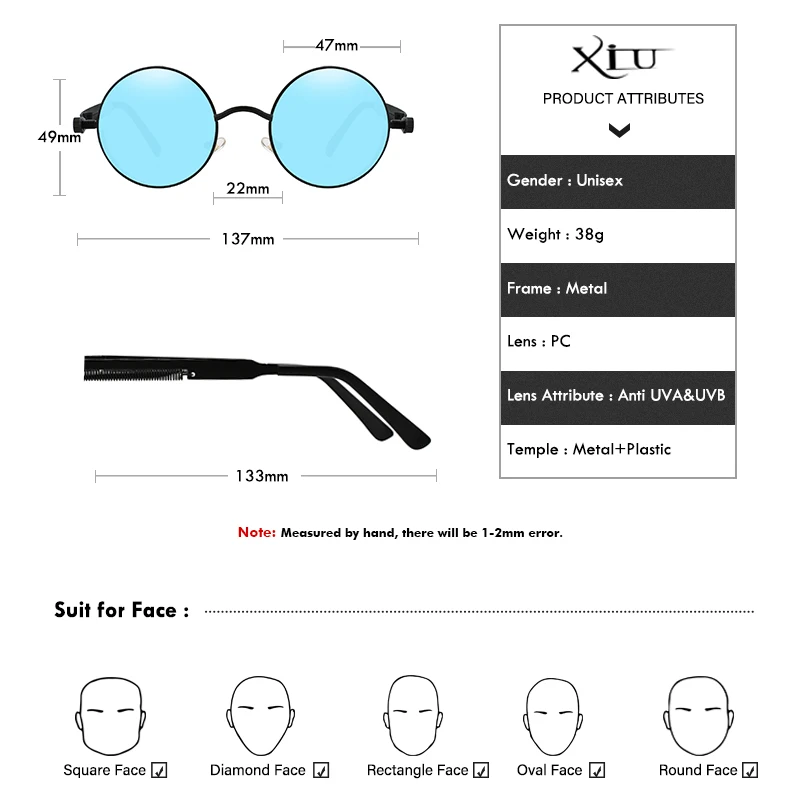 Мужские солнцезащитные очки в стиле стимпанк готические зеркальные круглые