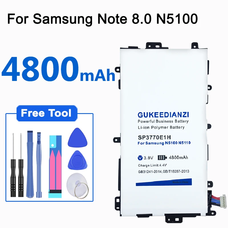 GUKEEDIANZI планшет литий-ионная полимерная аккумуляторная батарея SP3770E1H 4800 мАч для samsung Galaxy Note 8,0 GT N5100 N5110 N5120