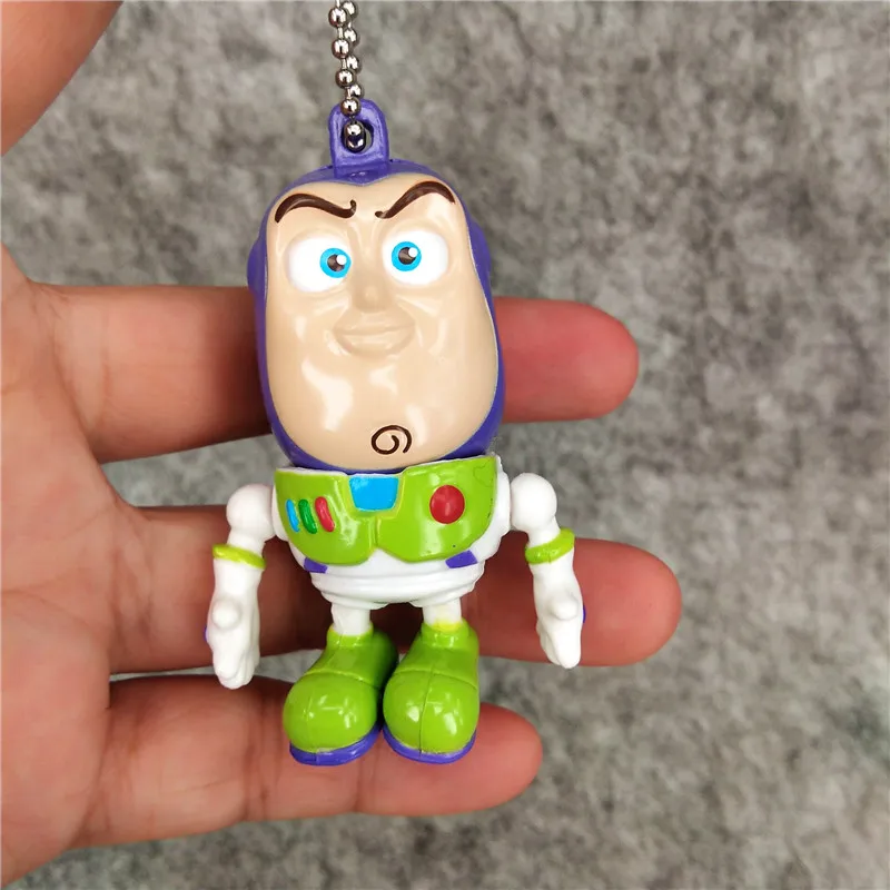 

Toy Story Cartoon Keychain Buss Lightyear Three Eyed Alien Cute Cartoon Key Ring Pvc 3D Double Side Bag Keychain SmallGift