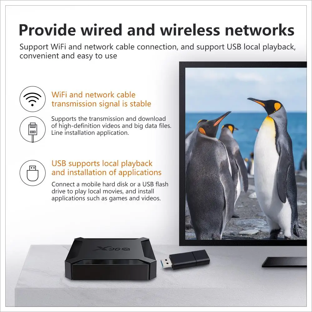 X96Q Smart Tv Box Android 10.0 Set-Top Digital TV Convertersupport DLNA function support 2.4G wireless mouse / keyboard | Электроника