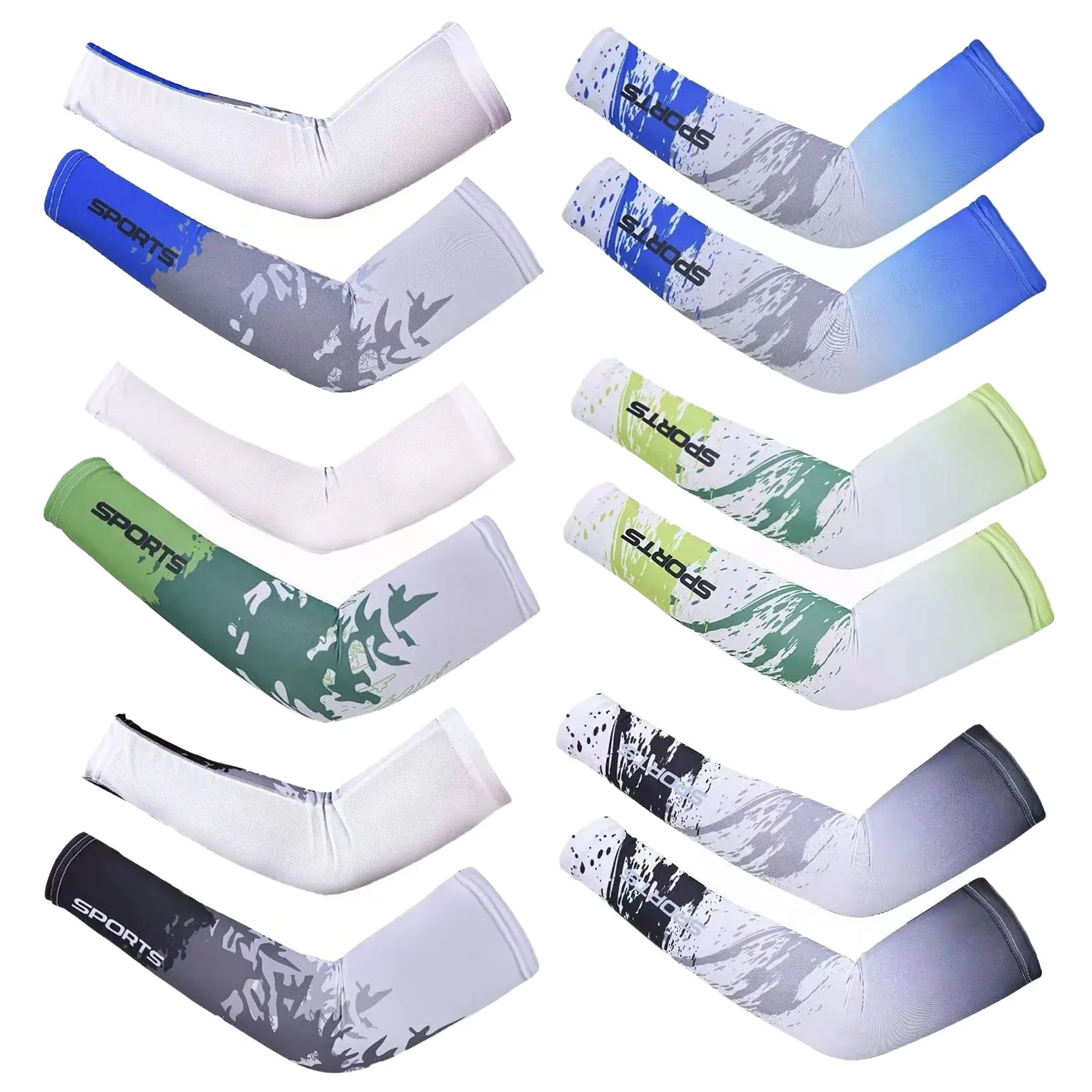 

6 Pairs Arm Sleeves Bicycle Sleeves UV Protection Running Cycling Sleeves Sunscreen Arm Warmer Sun Speciali Mtb Arm Cover Cuf