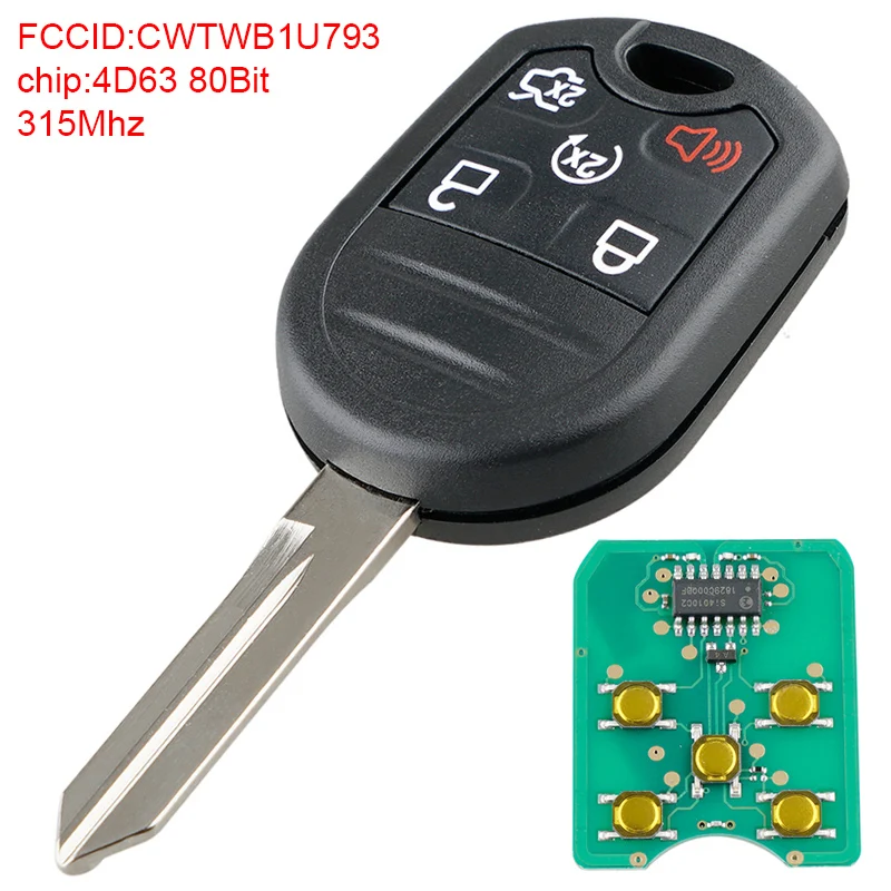 315 МГц 5 кнопки дистанционный ключ брелок от машины с 4D63 80Bit чип CWTWB1U793 подходит для