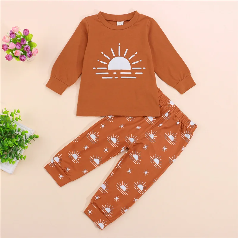 

Комплект из 2 предметов для девочек 1-5 лет, комплект весенне-осенней хлопковой одежды для малышей, дышащий Повседневный пуловер с длинным ру...