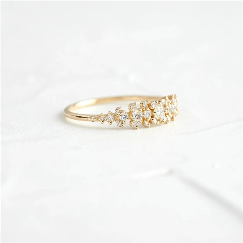 

BOAKO Rings For Women Solid S925 Silver Wedding Simple Single Row Cubic Zirconia Temperament Drop Shipping Jewelry Ring Anillos