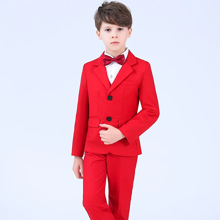 

Fashion Solid Color Red Kids Blazers Boys Suits for Weddings Prom Formal Suit Wedding Boy Suits Costume Enfant Garcon Mariage