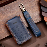handmade leather car key cover case for cadillac cts ats xts sls srx xls dts sts seville escalade for chevrolet c7 corvette