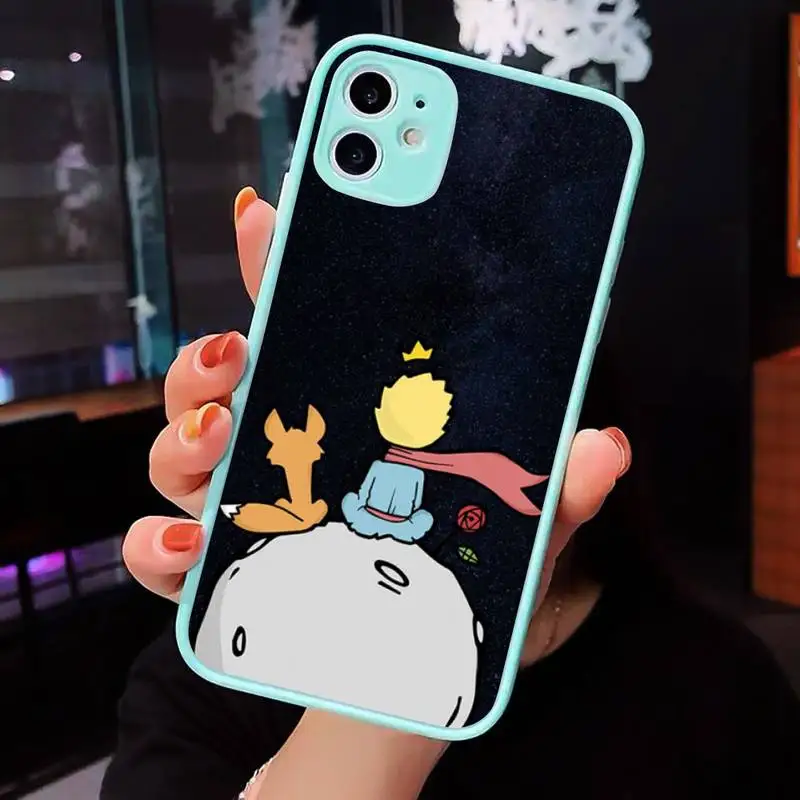 

Little Prince Phone Case For iPhone 12 11 Mini Pro XR XS Max 7 8 Plus X Matte transparent blue Back Cover