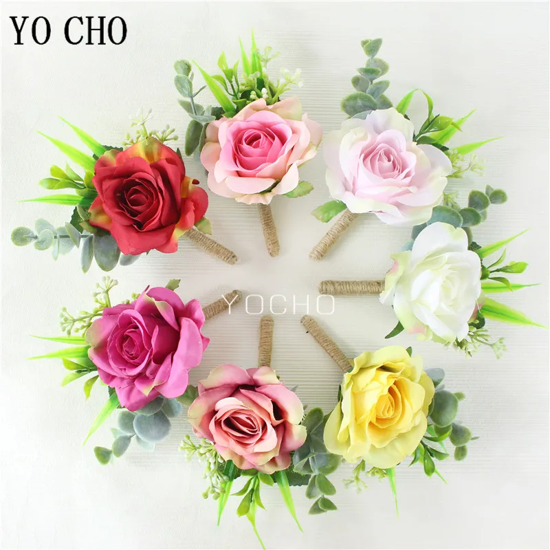 Шелковые розы искусственные цветы браслет на запястье для подружек невесты