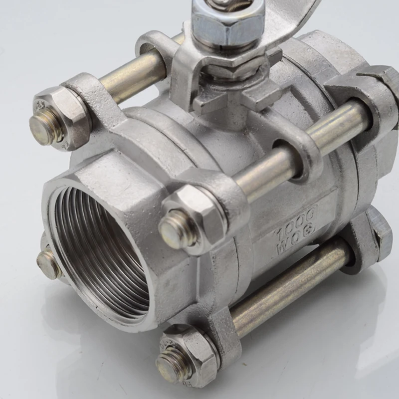 

BSPT 1/2 Inch DN15 3 Piece Full Port Ball Valve Thread Type Stainless Steel 316 1000 Psi Handle with Blue Vinyl Insulation